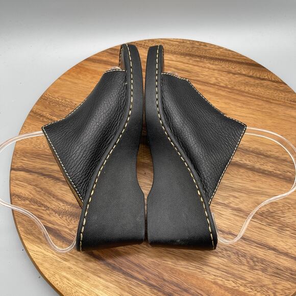 Born Sandals Womens Size 9 M Black Leather Comfort Casual Going Out Slipon Shoes - Picture 6 of 9